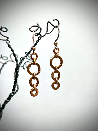 Hammered Copper Earrings