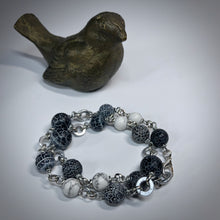 Load image into Gallery viewer, Wrap Bracelet - Ant Agate, Howlite, Aluminum, Non-sterling Silver
