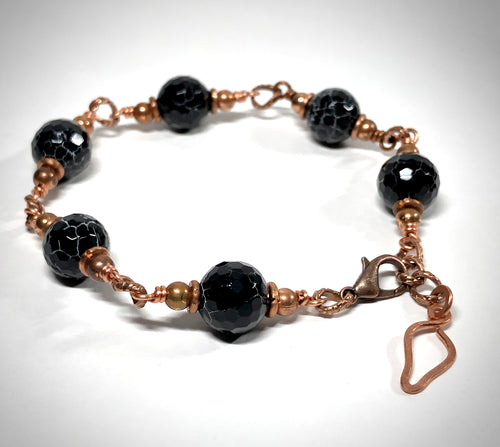 Bracelet - Black Scale Agate, Copper