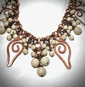 Necklace - Beige Fossil, Copper