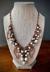 Necklace - Beige Fossil, Copper