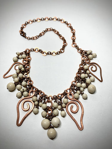 Necklace - Beige Fossil, Copper