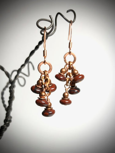 Earrings - Hema Jasper, Copper