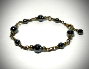 Bracelet - Hematite, Brass