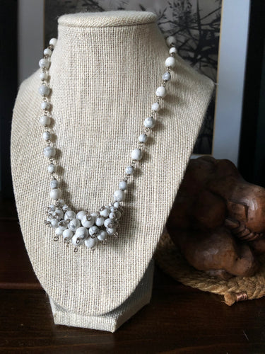 Necklace - Howlite, Sterling Silver
