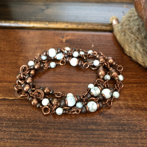Necklace/Bracelet - Howlite, Copper