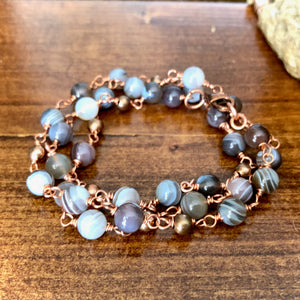 Necklace/Bracelet - Botswana Agate, Copper