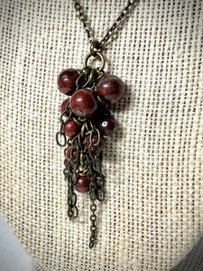 Necklace - Poppy Red Jasper, Brass