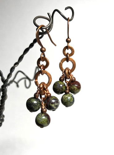 Earrings - Jasper, Copper