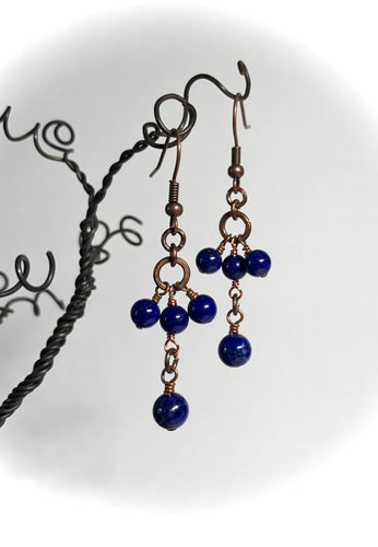 Earrings - Lapis Lazuli, Copper