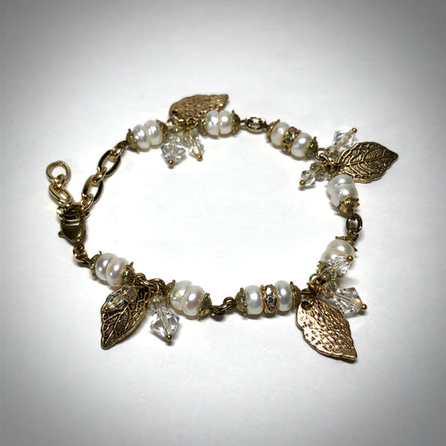 Necklace - Pear, Swarovski Crystal, Brass