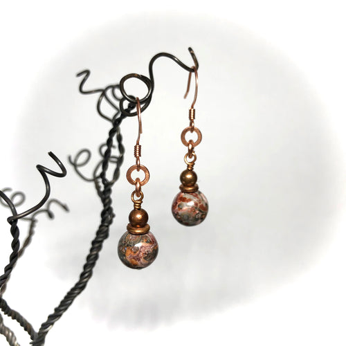 Earrings - Jasper, Copper