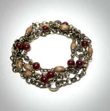 Load image into Gallery viewer, Necklace/Bracelet - Red Agate, Smokey Quartz, Wood, Brass