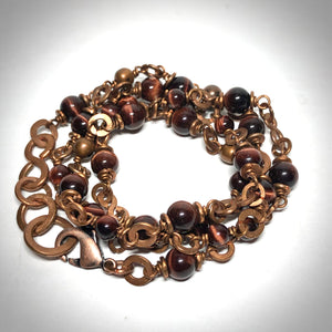 Necklace/Bracelet - Red Tiger's Eye, Copper